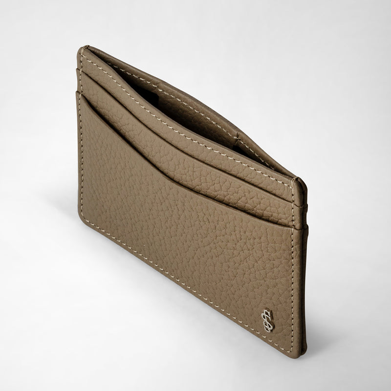 4-card holder in cachemire leather - beige