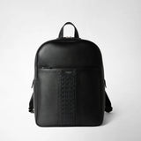 Backpack in cachemire leather and mosaico - black