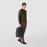 Backpack in cachemire leather and mosaico - black