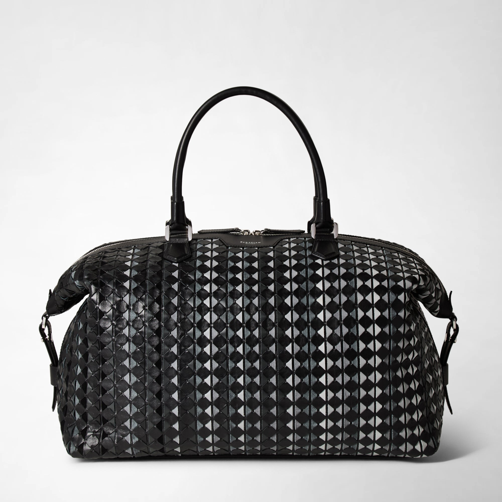 luxury leather weekender bag from Serapian in Mosaico style