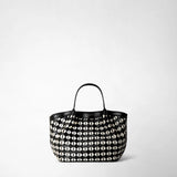 Sac secret mini en mosaico - black/off-white