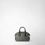 Sac ani mini en mosaico - black/off-white