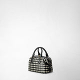 Sac ani mini en mosaico - black/off-white