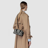 Sac ani mini en mosaico - black/off-white