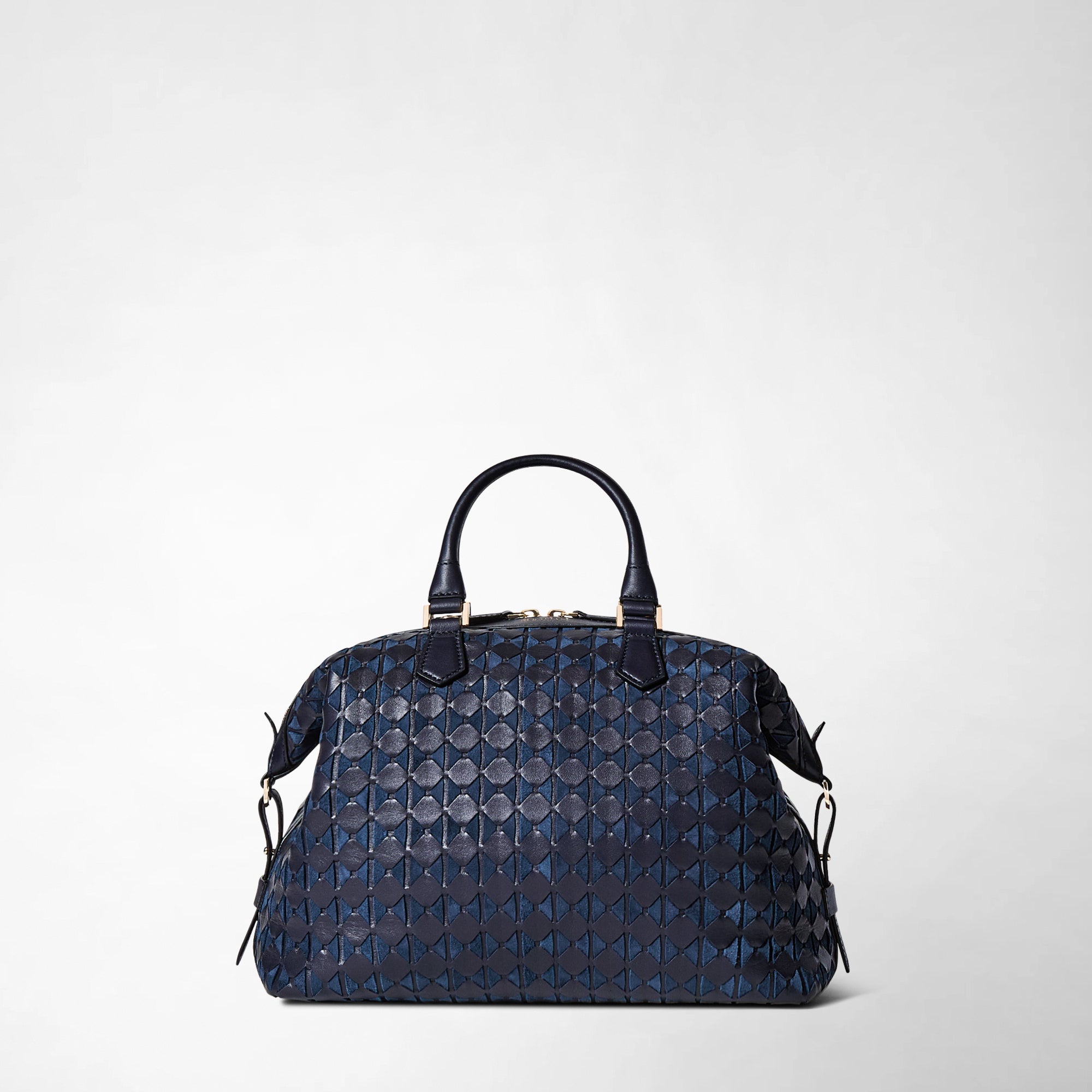 Leather Mosaico handbag​ Anì midnight blue