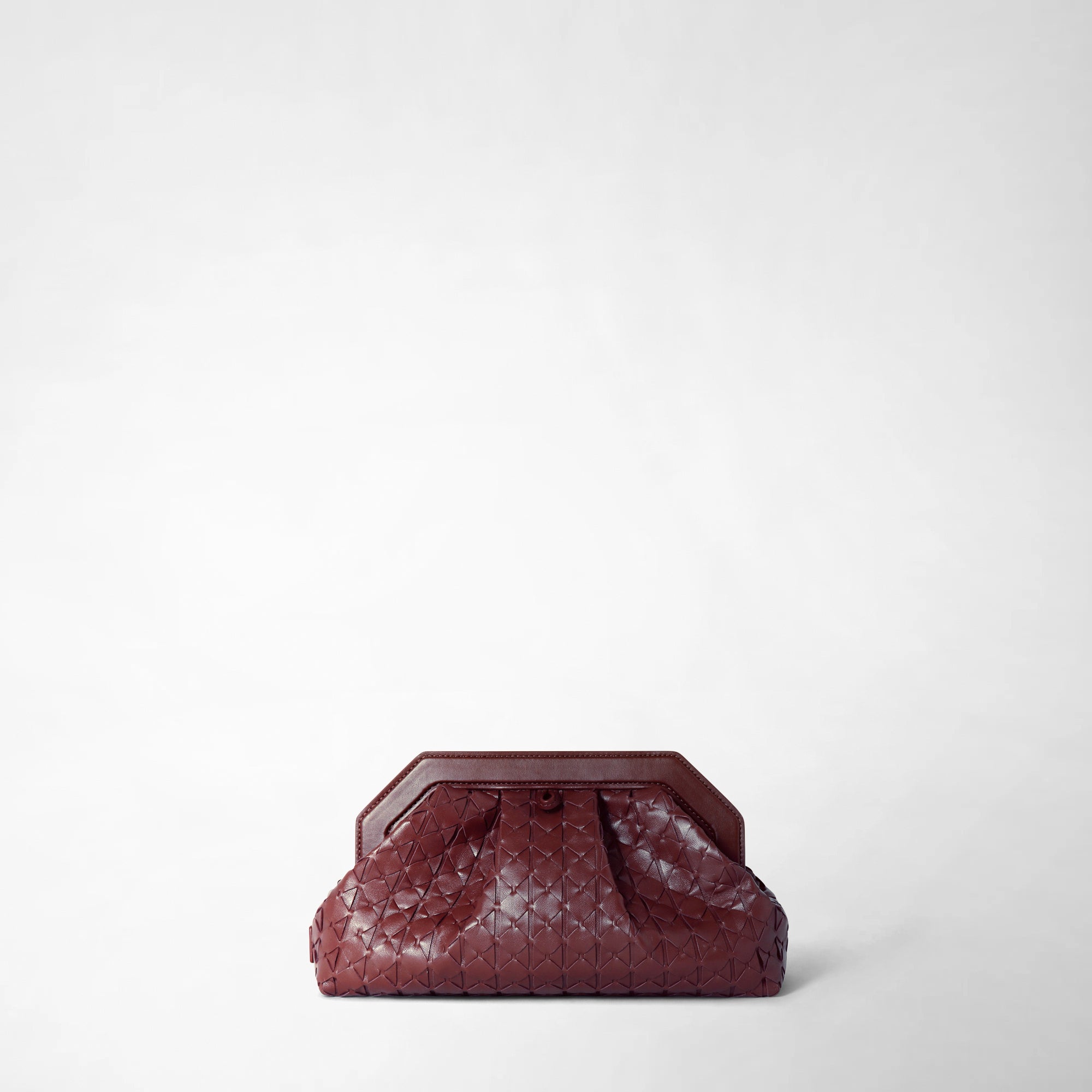 Designer clutch bag leather and Mosaico rosewood