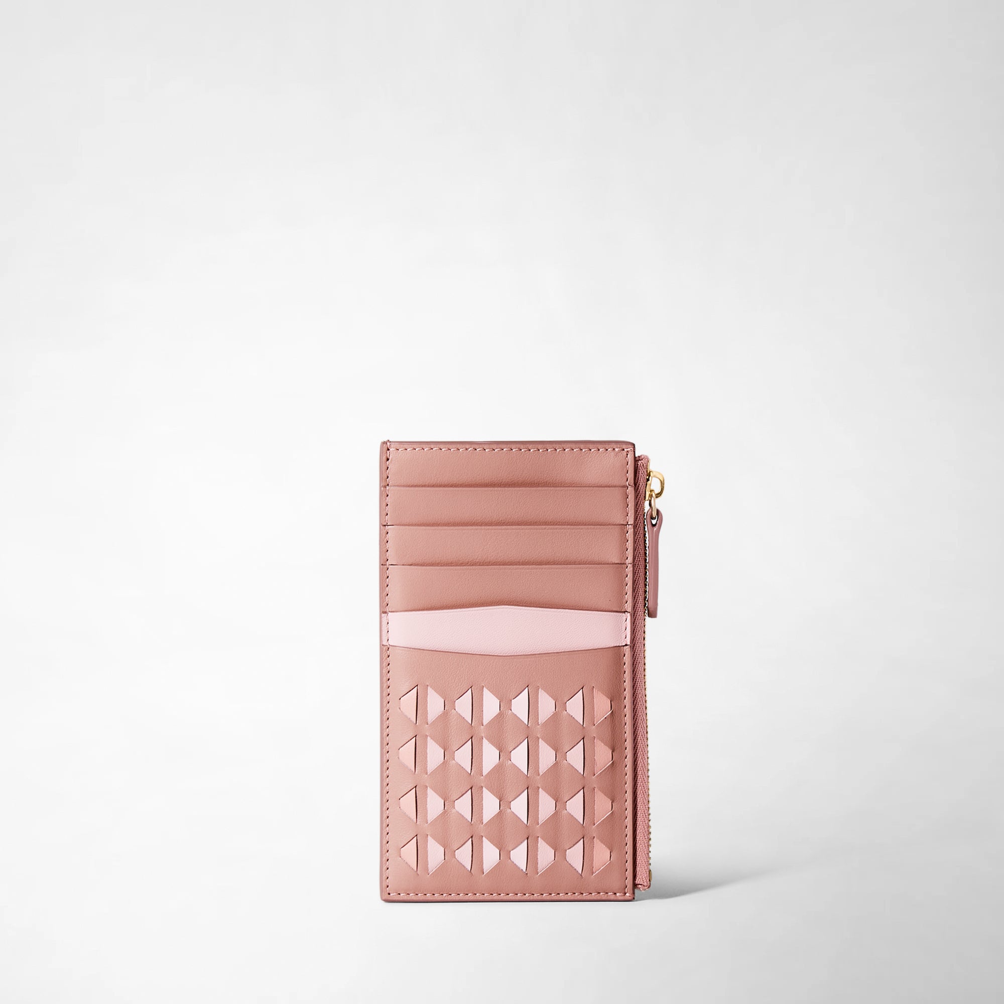 Zip card case wallet in Mosaico blush