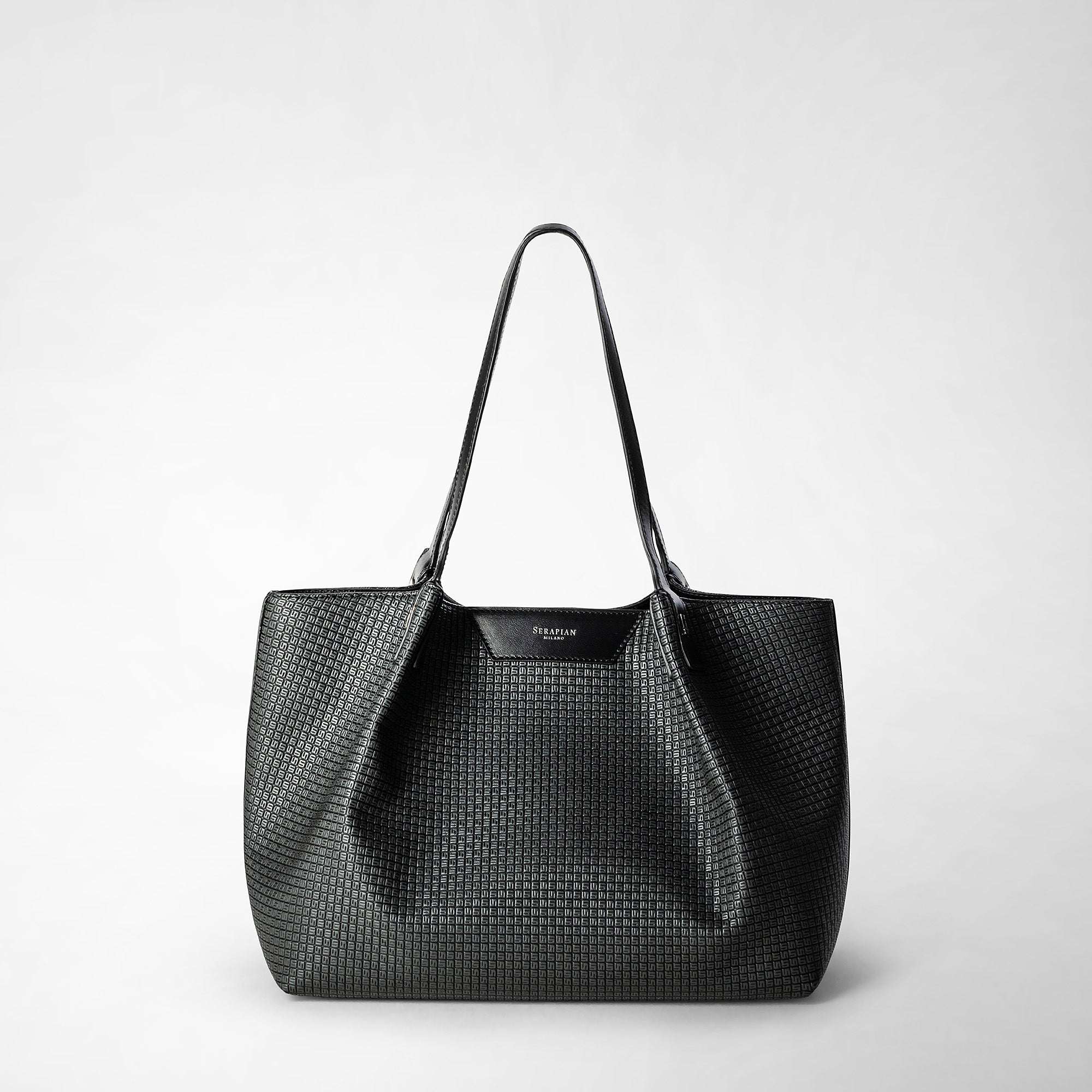 Small secret tote bag in stepan asphalt gray black