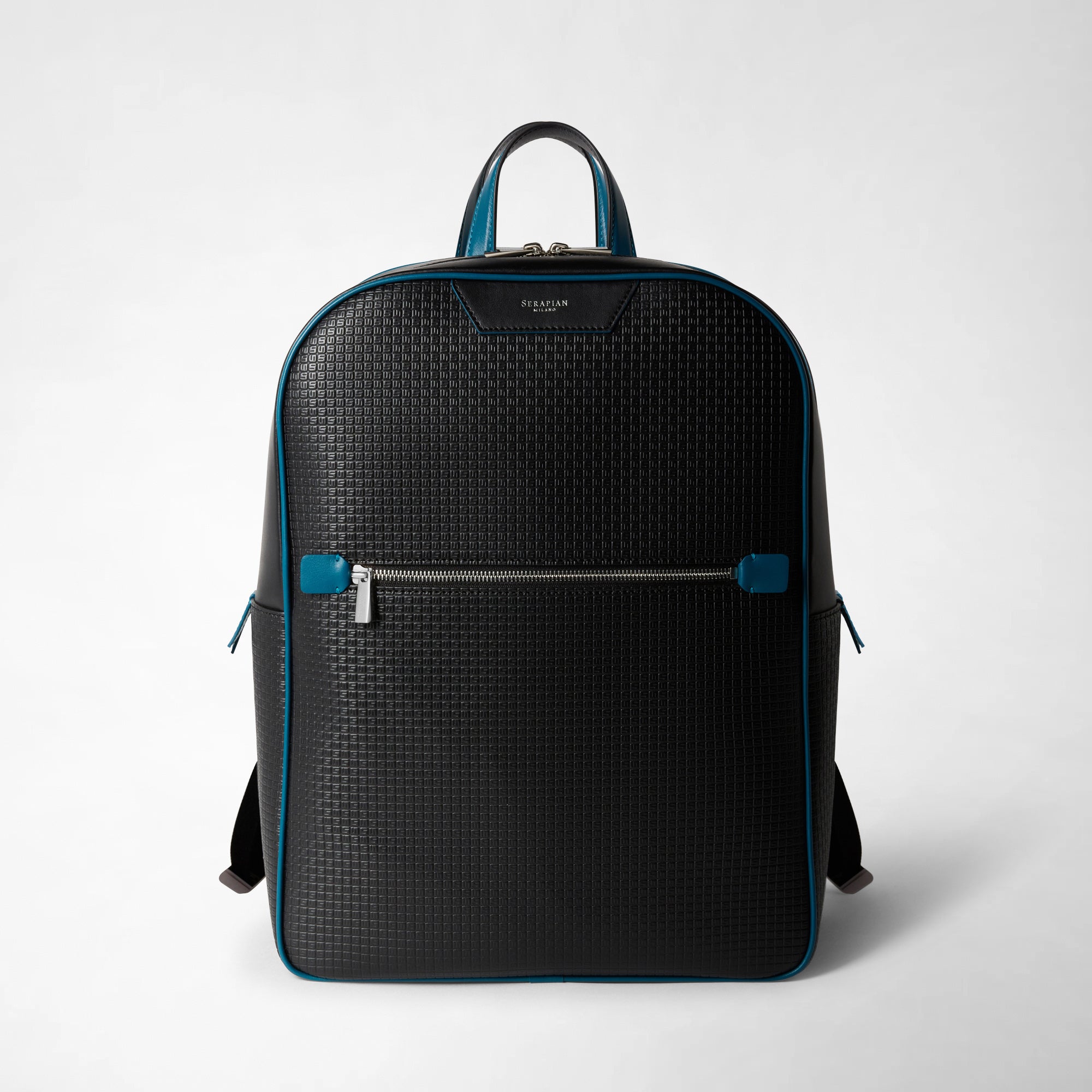 black and silver leather backpack Black Stepan canvas backpack​​