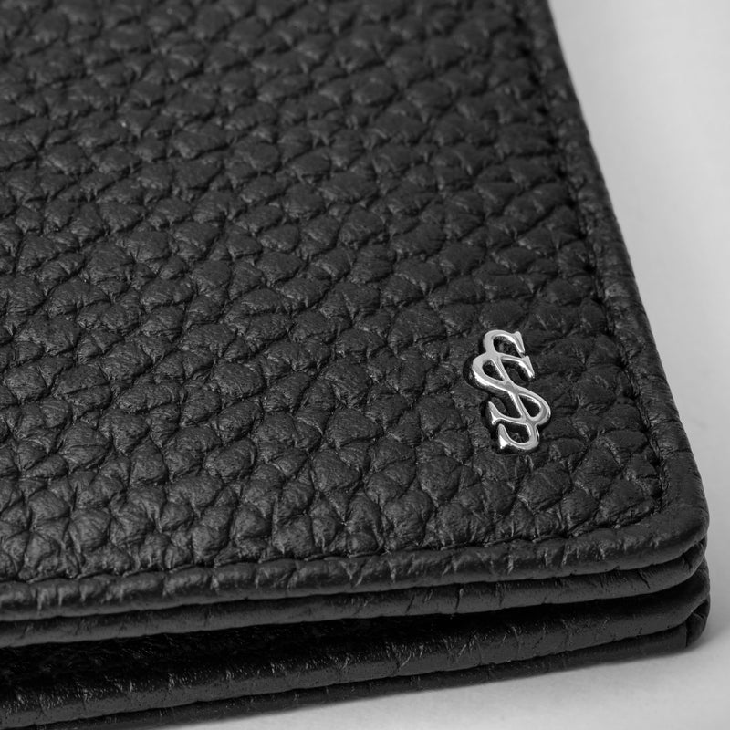 8-card billfold wallet in cachemire leather - black