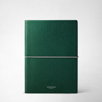 NOTEBOOK IN CACHEMIRE LEATHER Bottle Green