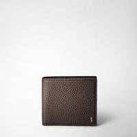 4-CARD BILLFOLD WALLET WITH COIN POUCH IN CACHEMIRE LEATHER Espresso