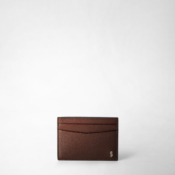 4-card holder in evoluzione leather - burgundy