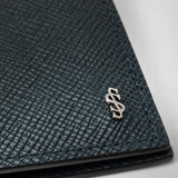 8-card billfold wallet in evoluzione leather - navy blue