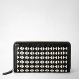 Zip-around wallet in mosaico - black/off-white