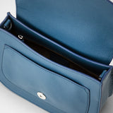 Luna crossbody bag in rugiada leather - blue jeans