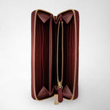 Zip-around wallet in rugiada leather - burgundy