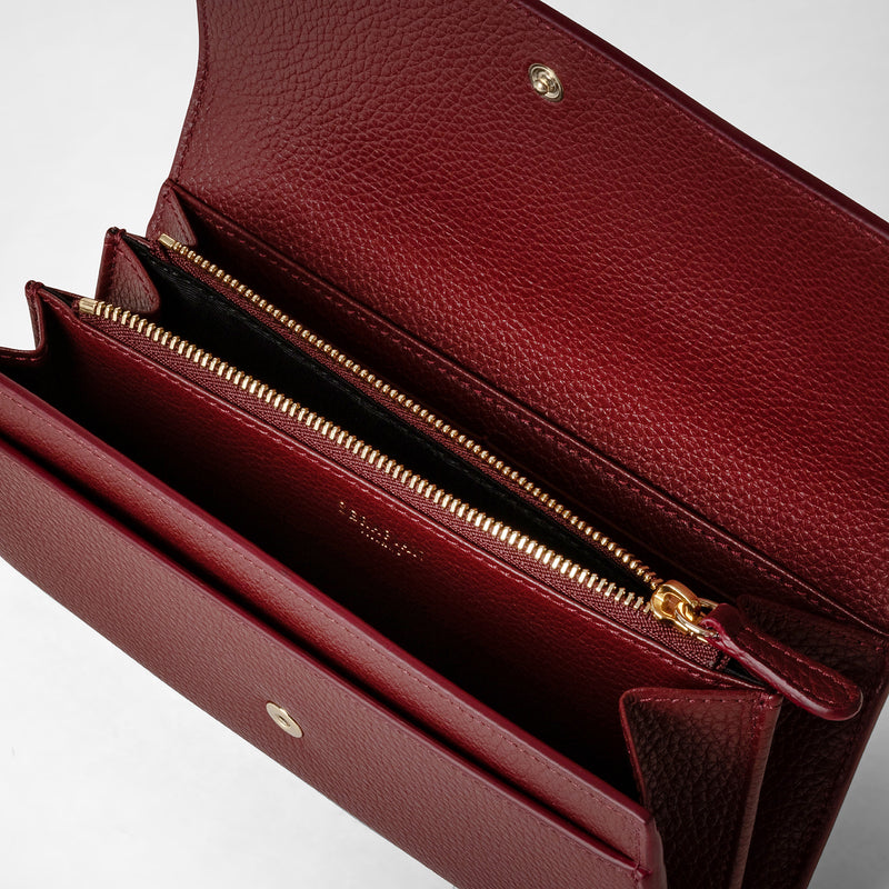 Continental wallet in rugiada leather - burgundy