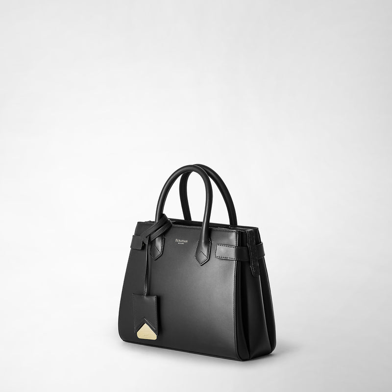 Meline' handbag in seta leather - black