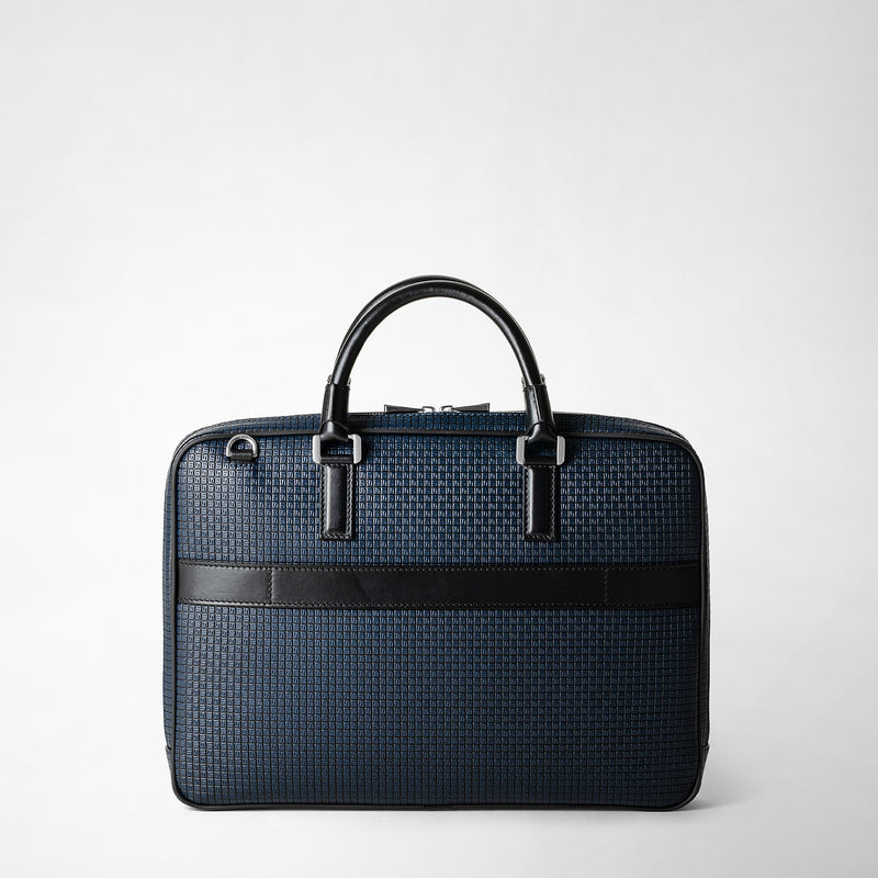 Extra slim briefcase in stepan - ocean blue/black