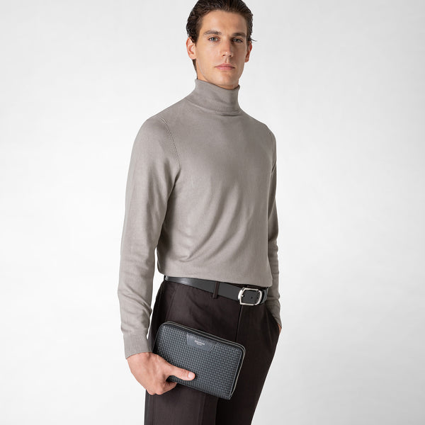 Travel companion with double zip in stepan - asphalt gray/black