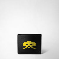 4-CARD BILLFOLD WALLET WITH COIN POUCH IN STEPAN Space Invaders Black