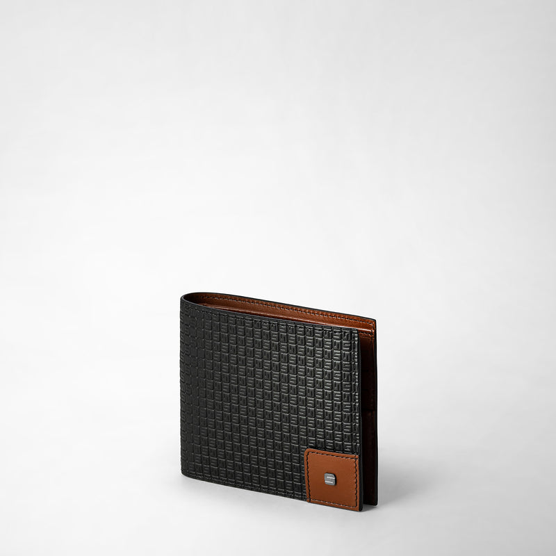 8-card billfold wallet in stepan - black/cuoio
