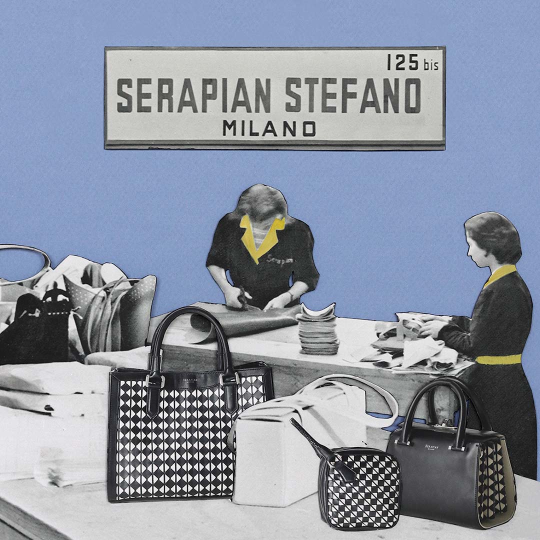Serapian Stefano Milan - workshop and master artisans at work, creative design on stock photo