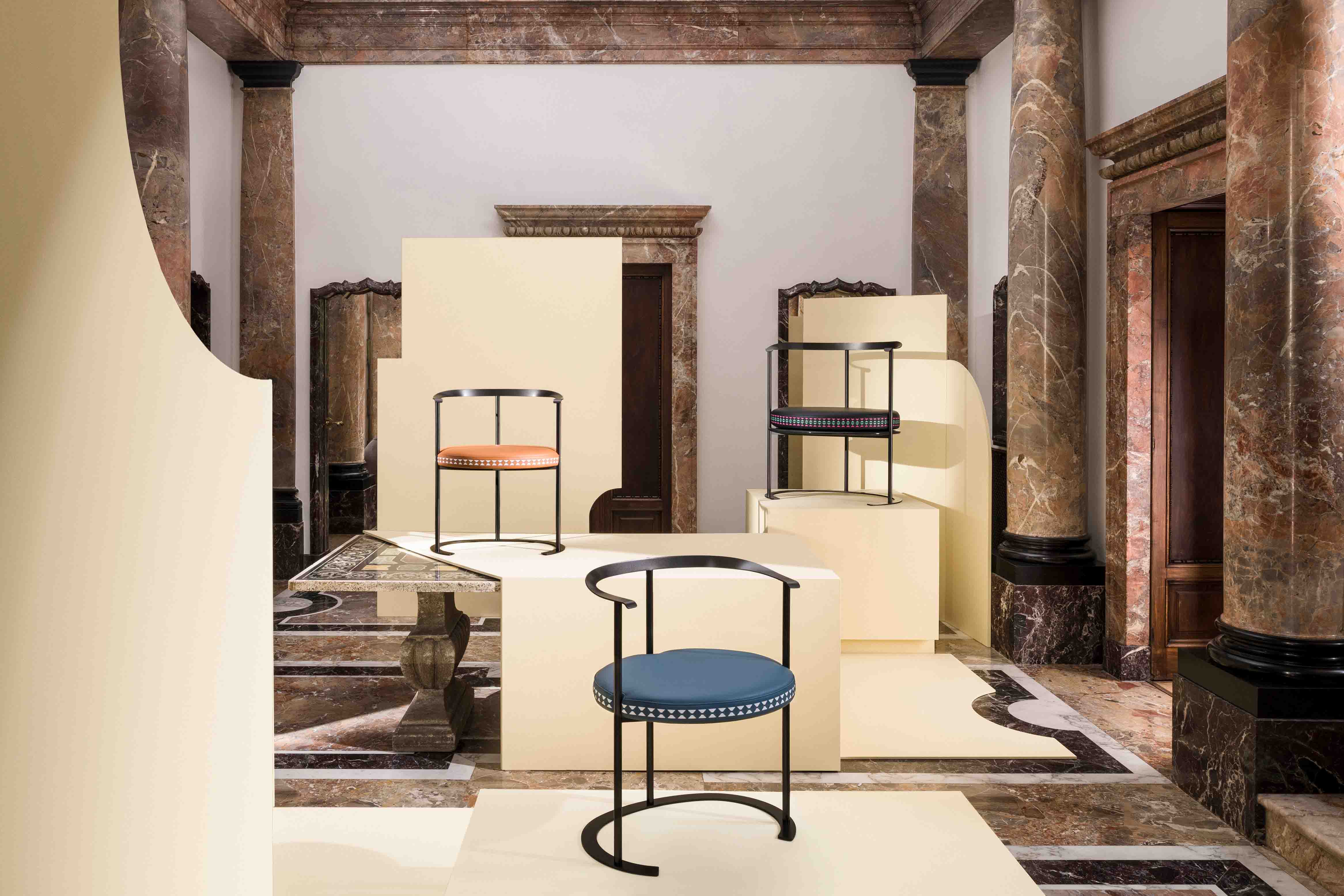 Catilina Chairs With  Bespoke Mosaico Cushions - Serapian and Azucena