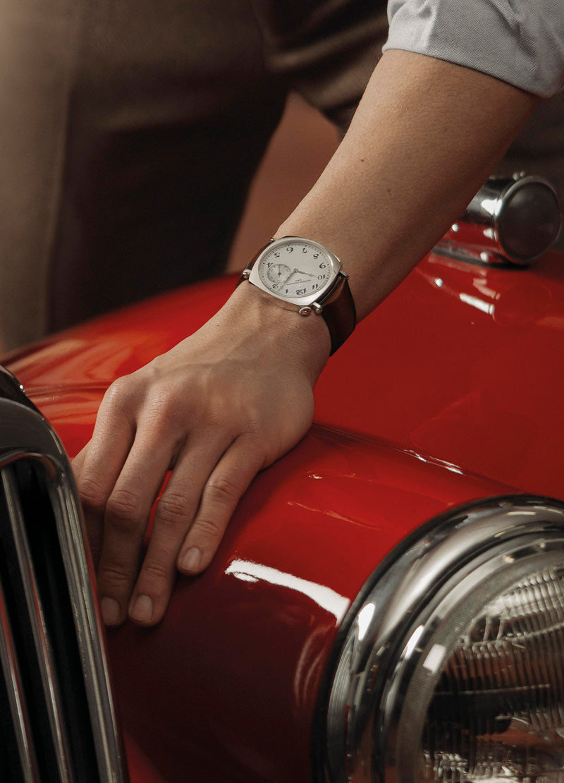 Vacheron Constantin iconic model: the American 1921, with a Serapian patinated brown calf leather strap, especially crafted in Milan for this momentous occasion