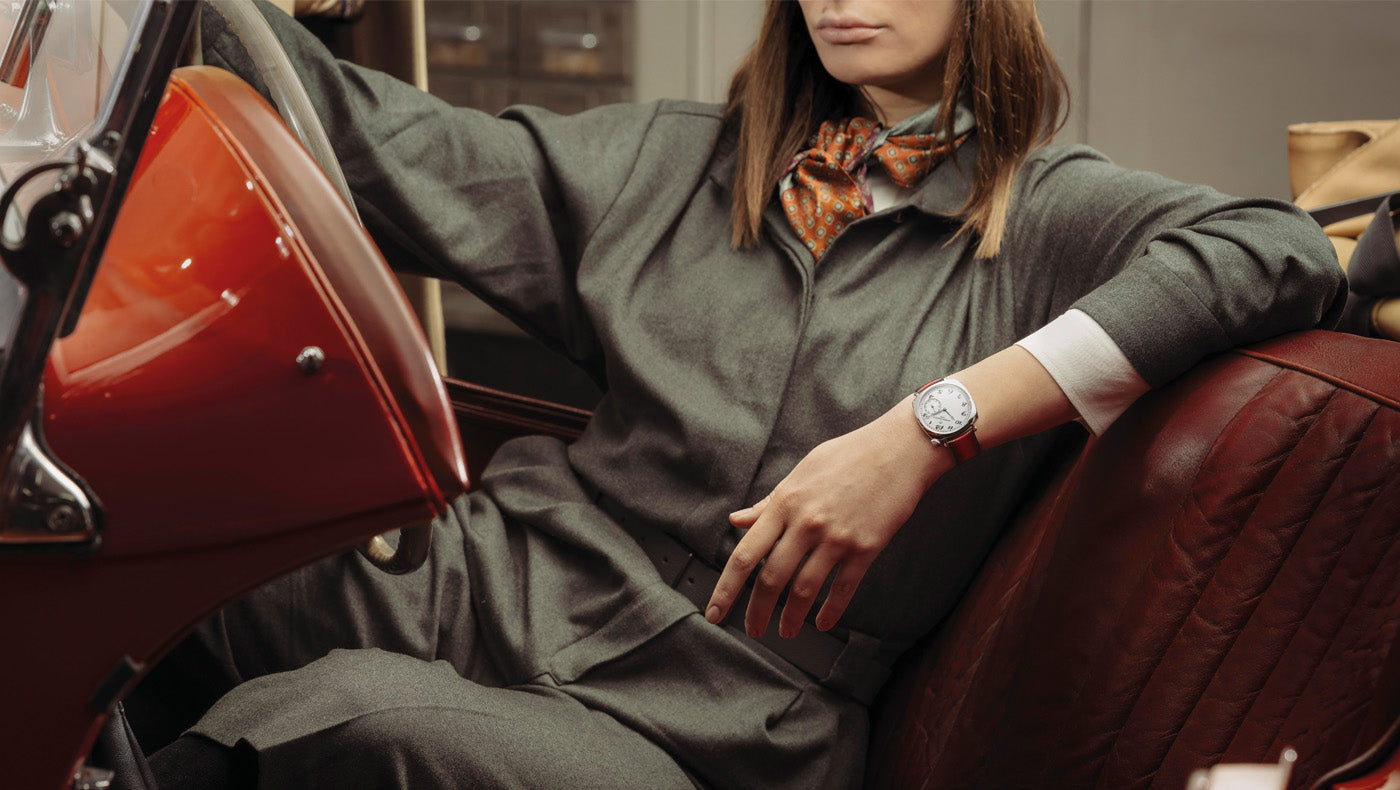 Vacheron Constantin iconic model: the American 1921, with a Serapian patinated brown calf leather strap, especially crafted in Milan for this momentous occasion