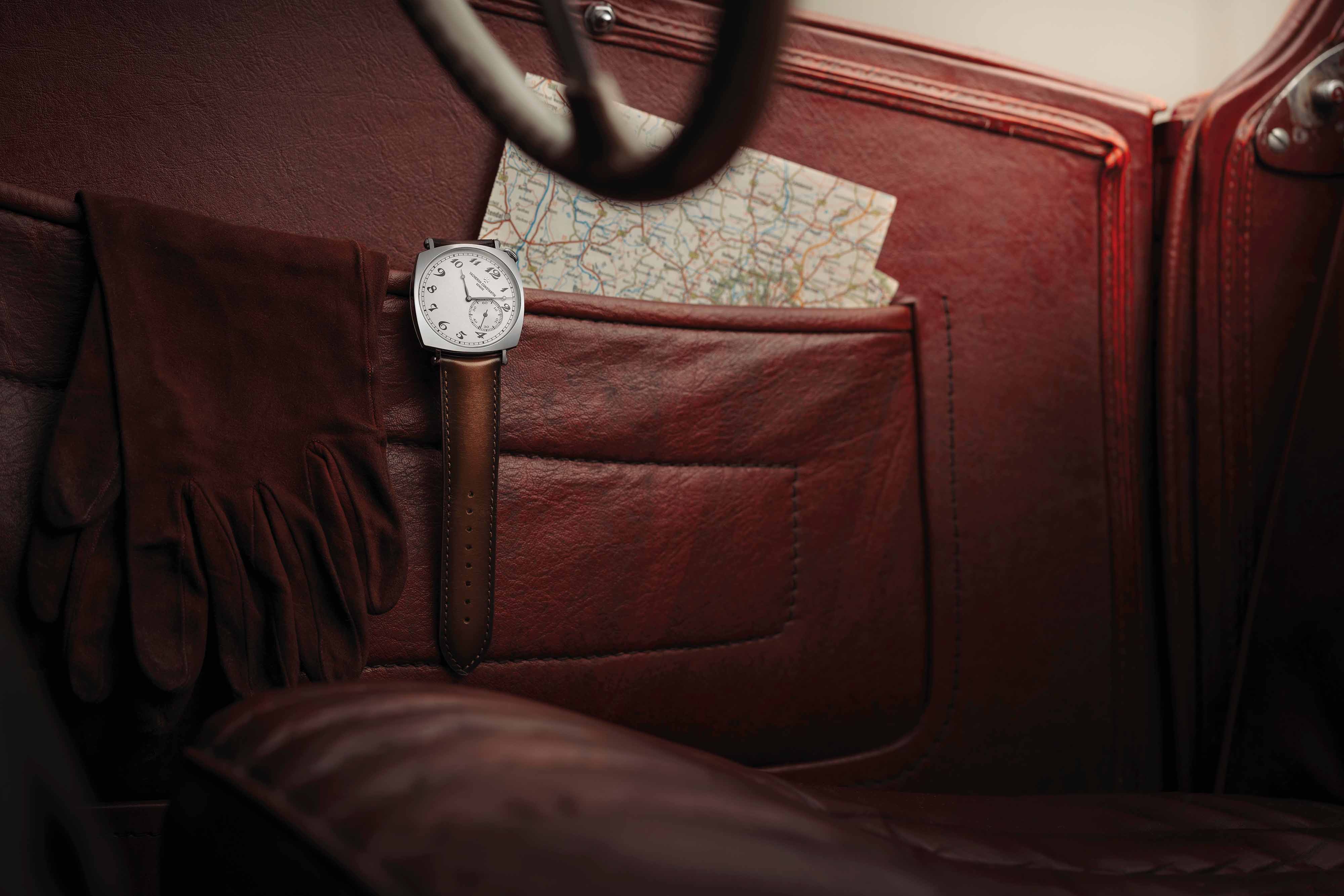 Vacheron Constantin iconic model: the American 1921, with a Serapian patinated brown calf leather strap, especially crafted in Milan for this momentous occasion