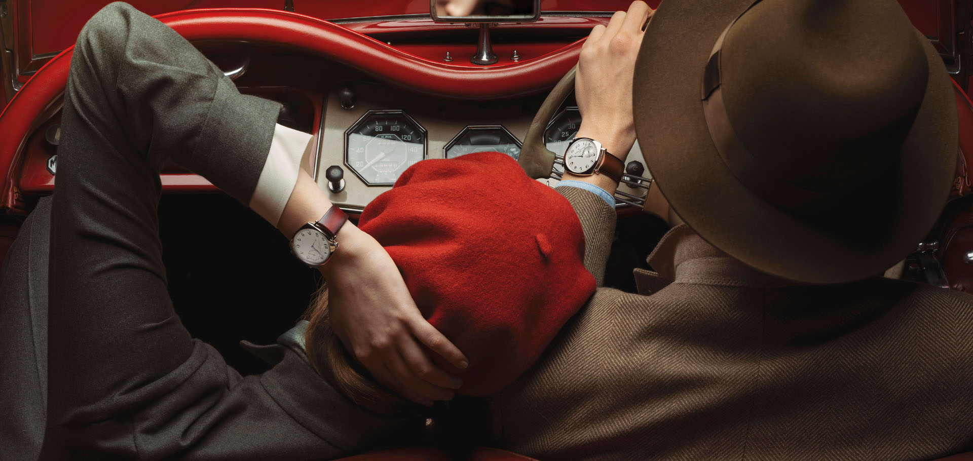 Vacheron Constantin iconic models, the American 1921 with a Serapian patinated brown calf leather strap, especially crafted in Milan for this momentous occasion