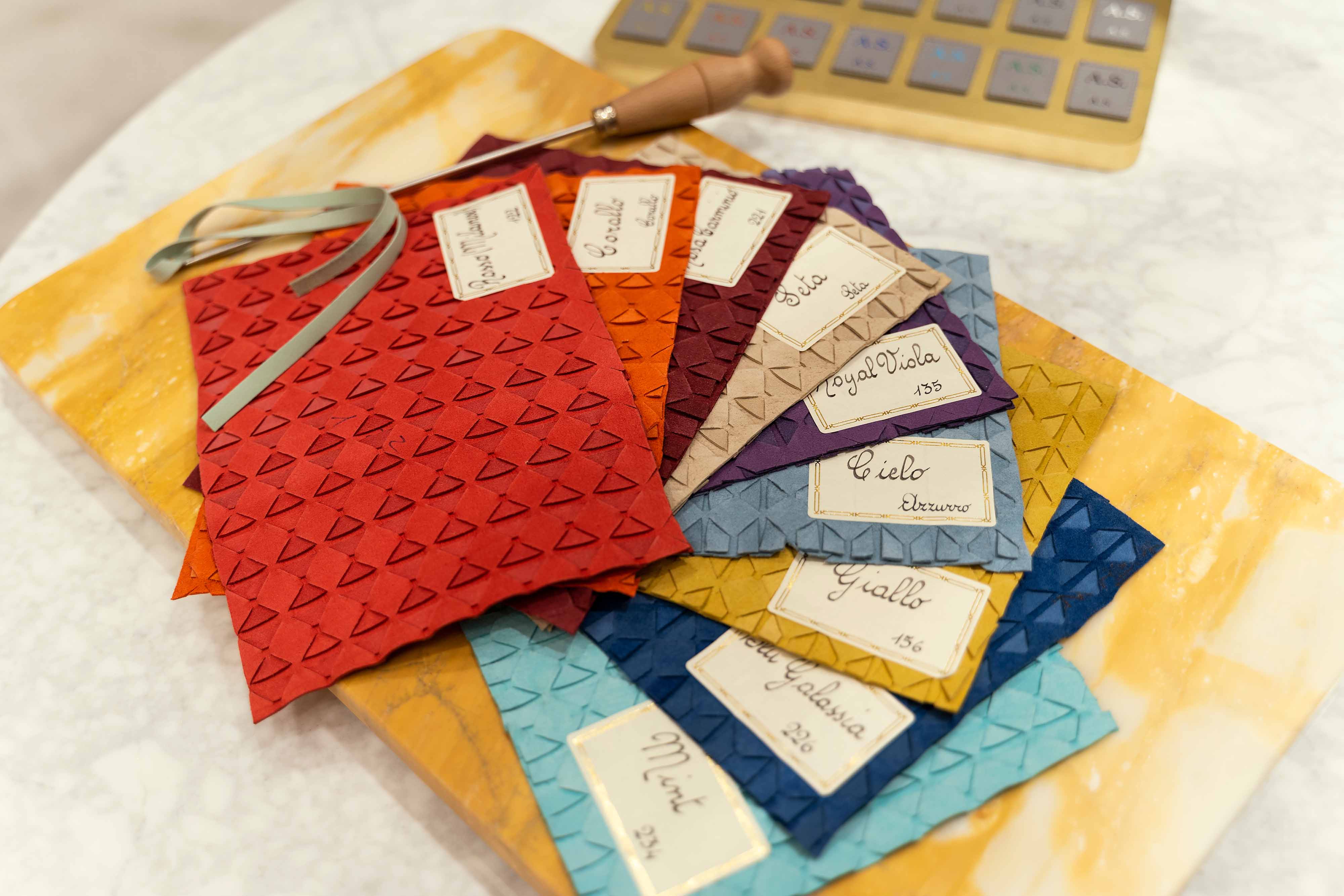 Serapian Boutique, Ginza-Six, Tokyo - Color Palette leather sections