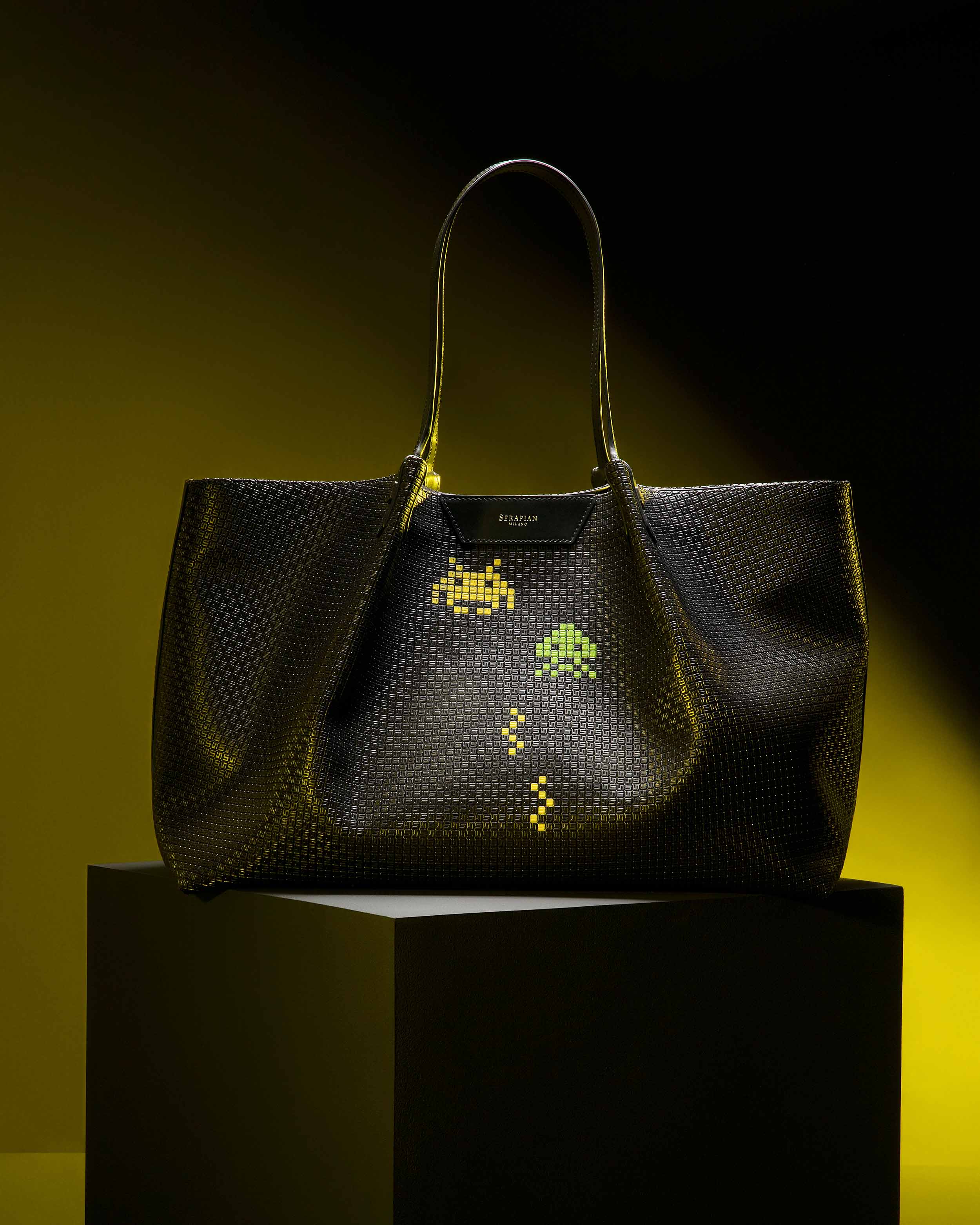 Secret Tote Bag in Stepan - Serapian X Space Invaders Collection