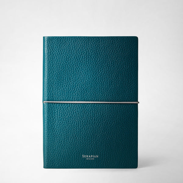 Carnet en cuir cachemire - moss green