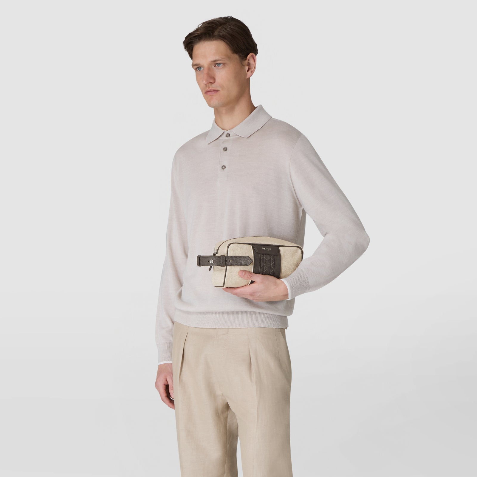 Giuseppe LAVA メンズバッグ WASHBAG IN CANVAS AND MOSAICO