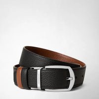 CEINTURE RÉVERSIBLE EN CUIR CACHEMIRE Black/Tobacco