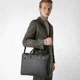 Large briefcase in cachemire leather - black