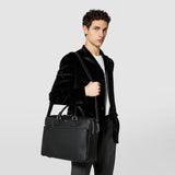 Large briefcase in cachemire leather - black