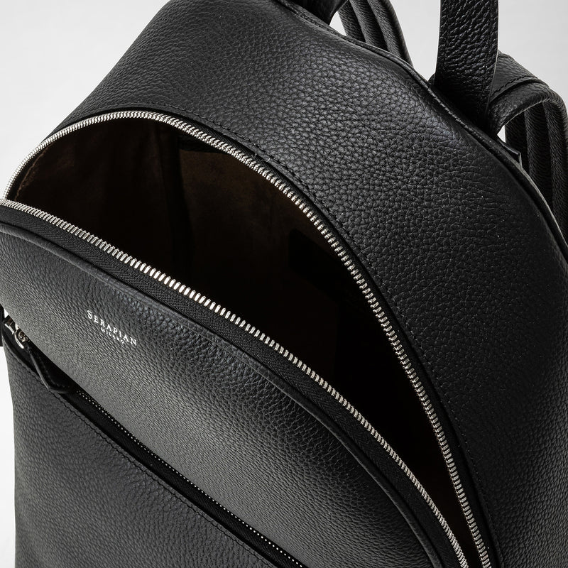 Backpack in cachemire leather - black