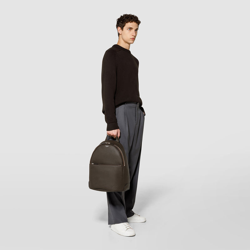 Backpack in cachemire leather - espresso