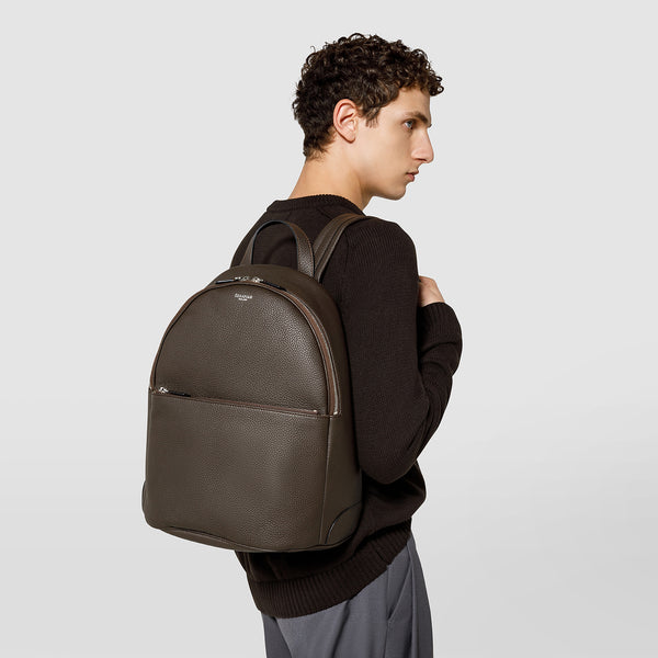 Backpack in cachemire leather - espresso