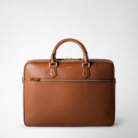 BORSA BUSINESS SLIM IN PELLE CACHEMIRE Tobacco