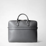 Slim briefcase in cachemire leather - shadow