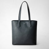 Day tote bag in cachemire leather - navy blue