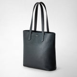 Day tote bag in cachemire leather - navy blue