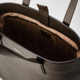 Day tote bag in cachemire leather - espresso
