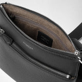 Sacoche plate en cuir cachemire - black
