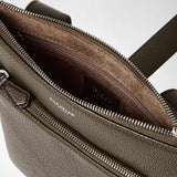 Flat messenger in cachemire leather - espresso